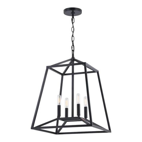 Cascadia Hayes Black Farmhouse Lantern Pendant Light in the Pendant Lighting department at Lowes.com Farmhouse Lantern, Black Farmhouse, Lantern Pendant Lighting, Geometric Chandelier, Filament Bulb, Outdoor Pendant, Bar Areas, Lantern Pendant, Hanging Pendant Lights