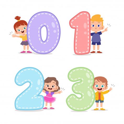 Niños de dibujos animados con 123 número... | Free Vector #Freepik #freevector #escuela #personas #libro #ninos 123 Numbers, Valentines Day Doodles, Art School Supplies, Baby Shower Templates, Numbers For Kids, Cute Whales, Cute Frames, Science Fair Projects, Hand Logo