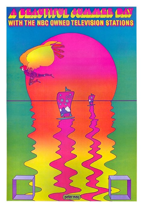 Max 1970 Peter Max Art, 60s Art, Peter Max, Pop Art Posters, Pop Art Print, Design Graphique, Retro Art, Beautiful Summer, Vintage Illustration