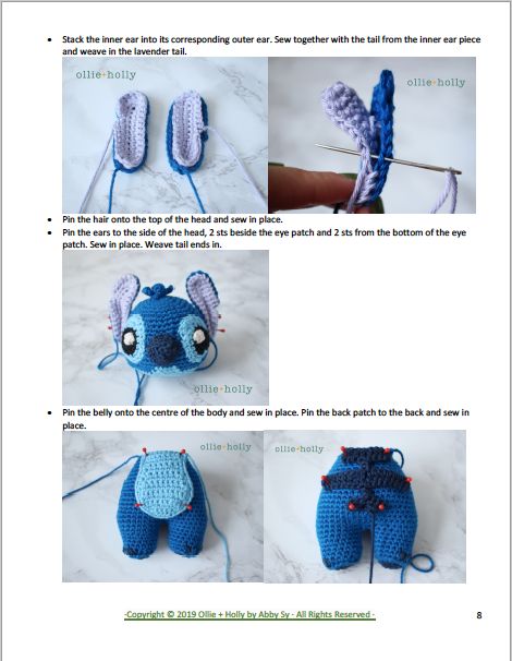 Lilo and Stitch Amigurumi Crochet Pattern Notes - Ollie + Holly | Amigurumi Crochet Patterns Lilo And Stitch Diy Crafts, Lilo And Stitch Amigurumi, Stitch Amigurumi, Lilo I Stitch, Disney Crochet Pattern, Disney Crochet Patterns, Stitch Doll, Stitch Toy, Crochet Eyes