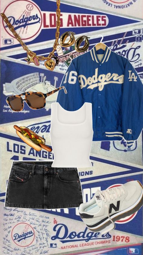 #ITFDB #baseball #dodgers #losangeles #baseballgame #gameday #LA Dodger Game Outfit, La Dodgers Outfit, Baseball Outfit Women, Dodgers Outfit, Baseball Dodgers, Baseball Mom Outfits, Disney Outfits Women, Dodger Game, Game Outfit