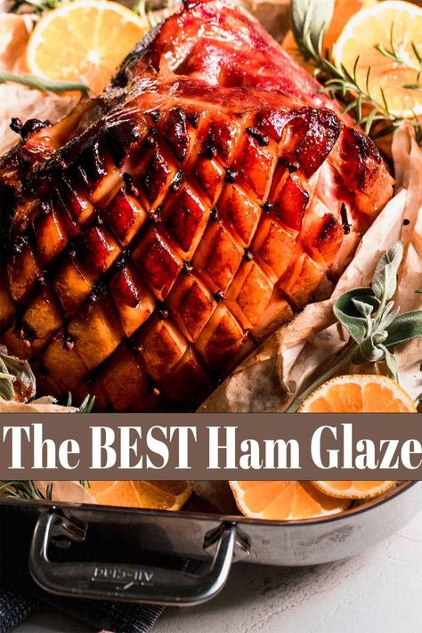 This easy Ham Glaze Recipe is simply the best! Made with brown sugar, mustard, pineapple, and honey, this glaze makes a moist ham every time. // easy recipe Best Ham Glaze Recipe, Bbq Ham Recipes, Best Glazed Ham Recipe, Honey Mustard Ham Glaze, Moist Ham, Best Ham Glaze, Mustard Ham Glaze, Pineapple Honey Glazed Ham, Recipes With Cooked Ham