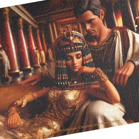 Cleopatra's Love Jigsaw Puzzle- "A Moment of Reflection" Puzzle, Cleopatra & Marc Antony Artwork, Ideal Gift for Ancient History Fans https://aululayboutique.etsy.com/listing/1728231253 Cleopatra And Marc Anthony Costume, Marc Antony And Cleopatra, Anthony And Cleopatra, Anthony And Cleopatra Shakespeare, Cleopatra And Marc Anthony, Lovers Lane, Marco Antonio, Art Of Love, Ancient History