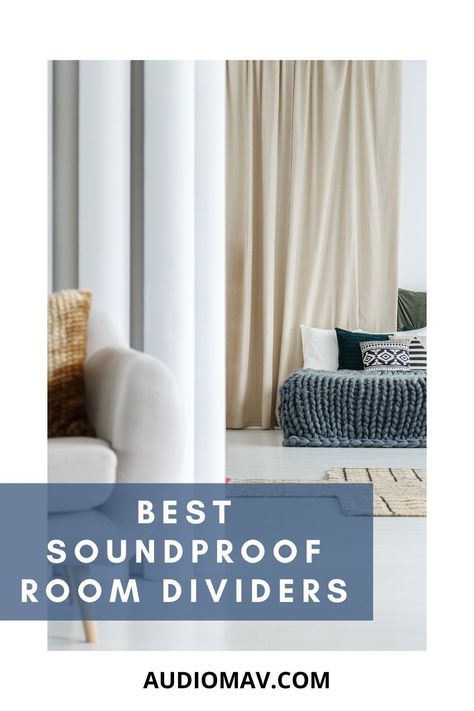 Read this post to find the best soundproof room dividers, as well as, why you need sound-dampening curtains, and what you should consider when buying the right ones #SoundDampeningCurtains #SoundproofCurtains #SoundproofRoomDividers #RoomDividers #Soundproofing Soundproof Room Dividers, Room Divider Sound Barrier, Curtain Dividing Room, Soundproof Room Divider, Sound Proof Room Divider, Room Devision Ideas Diy, Sound Dampening Decor, Dividing Rooms Without Walls, Sound Proofing A Room