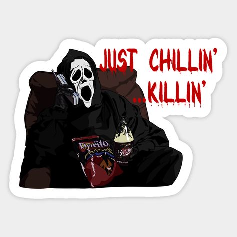 Ghostface Wazzup, Scary Movie Ghostface, Billy Loomis, Scream Ghostface, Duo Costumes, Date Night Outfits, Autumn Stickers, Scary Movie, Anime Stickers