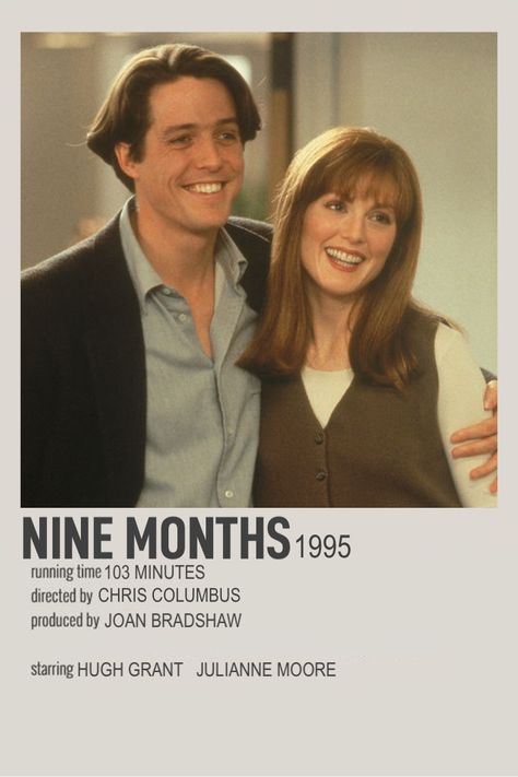 Nine Months Movie, Hugh Grant Movies, Girly Movies, Movie Club, Minimalist Movie Poster, Hugh Grant, Movie Memes, Film Inspiration, Nine Months