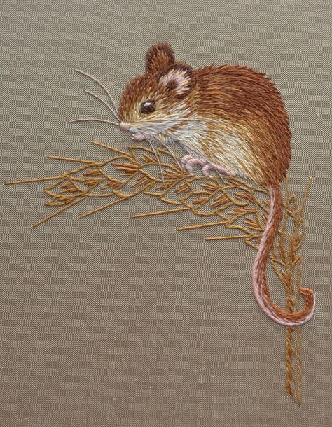 Harvest Mouse, Brazilian Embroidery, Animal Embroidery, 자수 디자인, Sewing Embroidery Designs, Silk Ribbon Embroidery, Crewel Embroidery, Hand Embroidery Stitches, Hand Embroidery Patterns