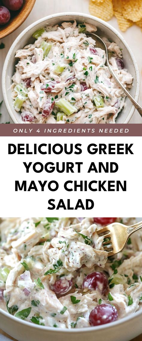 Image for Delicious Greek Yogurt and Mayo Chicken Salad Greek Yogurt Mayo Recipe, High Protein Chicken Salad, Greek Yogurt Chicken Salad, Mayo Chicken, Chicken Salad Sandwich Recipe, Picnic With Friends, Pasta Salad Dressing, Greek Yogurt Recipes, Chicken Salad Sandwich