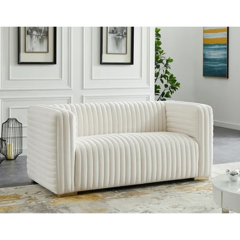 Everly Quinn Fareid 65'' Velvet Armless Loveseat | Wayfair.ca Black Velvet Sofa, Pink Velvet Sofa, Grey Velvet Sofa, Velvet Loveseat, Armless Loveseat, Mesa Exterior, Beautiful Sofas, Sofa Colors, Meridian Furniture