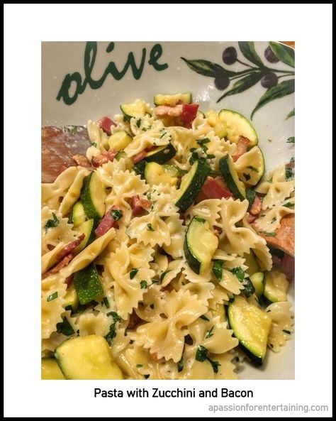 Cooking from my Pantry - Pasta with Zucchini and Bacon Pantry Pasta, Pasta With Zucchini, Bacon Zucchini, Goat Cheese Appetizer, Breakfast Vegetables, Veggie Tacos, Butter Pasta, Cold Pasta Salad, Bacon Pasta