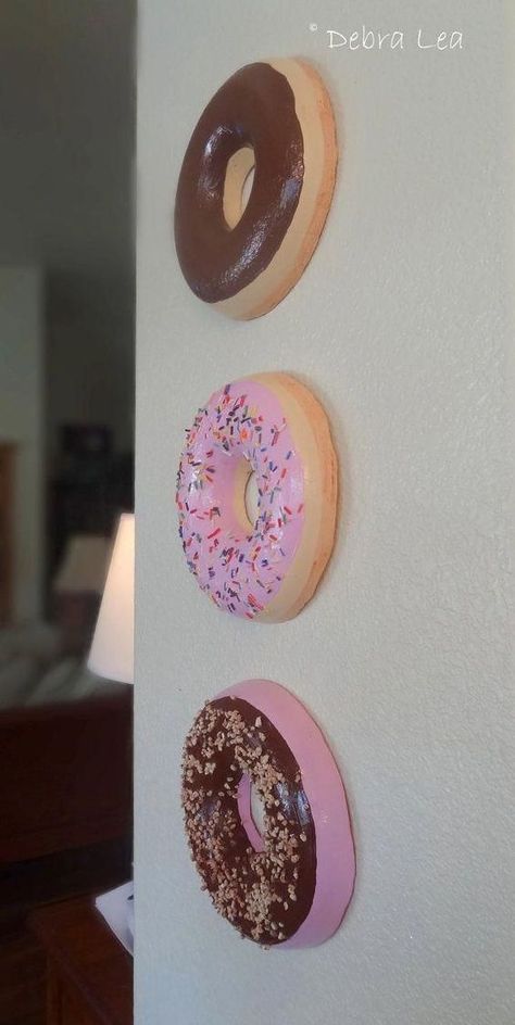 Donut Kitchen Decor, Cupcake Kitchen Decor, Funky Interior, Cardboard Decor, Chocolate Doughnut, Fake Chocolate, Candy Room, Glazed Doughnut, 3d Crafts