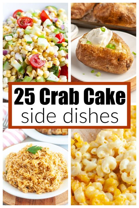 What Goes Good With Crab Cakes, Crab Cake Side Dishes Dinners, Side Dishes With Crab Cakes, Crab Cakes Meal Ideas, Crab Cake Dinner Ideas, Crab Cake Salad Recipe, Steak And Crab Cake Dinner, Crab Cakes Dinner Sides, Sides To Go With Crab Legs Dinners