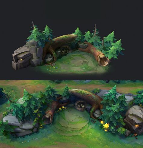 ArtStation - 怪点, ViVi Z Forest Games, Zbrush Character, Game Textures, Hand Painted Textures, River Landscape, Game Environment, Fantasy Forest, Game Concept Art, Art Contest