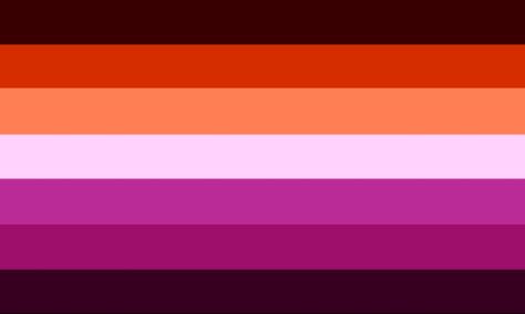 Start description [ The picture shows a 7 striped-flag with a orange upper half and pink bottom half. A off-white stripe lays in the middle and two black stripes are on the very top and bottom. The flag overall has a warm color pallete and is pleaseing to the eye.] End description Sunset Lesbian Flag, Ace Spectrum, Lesbian Flags, Lgbtq Flags, Lesbian Flag, Pride Flags, The Sunset, Fit In, Made By Me