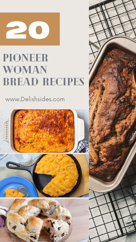 20 Pioneer Woman Bread Recipes Pioneer Woman Bread Recipes, Pioneer Woman Recipes Desserts, Pioneer Woman Bread, Pioneer Woman Recipes Dinner, Pioneer Woman Desserts, Rich Banana Bread, Snickerdoodle Bread, Breakfast Loaf, Pioneer Woman Ree Drummond