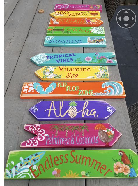 Diy Tiki Bar, Bar Signs Diy, Deco Surf, Tiki Signs, Tiki Bar Signs, Hawaii Theme, Tiki Bars, Hawaiian Party Decorations, Pool Signs