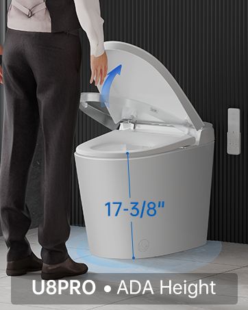 EPLO Smart Toilet Bidet with Tank Built in,Auto Open Close Lid,ADA Comfort Height,Dual Auto Flush,1000 Gram MaP Flushing Score,Heated seat,Modern Elongated One Piece Bidet Toilets Combo U8PRO Bidet Toilet Combo, Smart Toilet, Heated Seat, Modern Seating