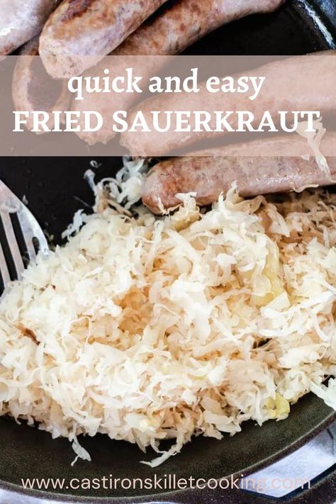 If this recipe sounds deliciously enticing, roll up your sleeves and get cooking! You will not want to miss out on this quick and easy fried sauerkraut recipe! Saurkraut Recipes Fried, Home Made Sauerkraut, Fried Sauerkraut, Sourkrout Recipes, Cooking Sauerkraut, Saurkraut Ways To Eat, Sauerkraut With Caraway Seeds, Raw Sauerkraut, Making Sauerkraut