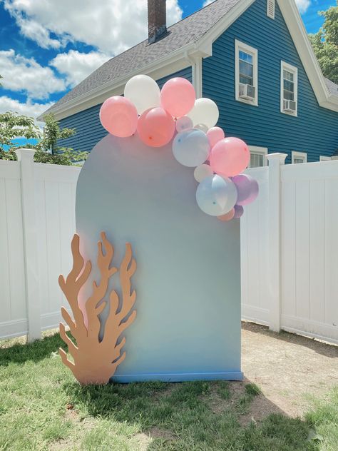 Ocean Themed Photo Booth, Sea Shell Backdrop, Ocean Photo Backdrop, Under The Sea Party Backdrop, Oneder The Sea Backdrop, Ocean Theme Backdrop, Under The Sea Birthday Party Decorations Backdrops Ocean Themes, Adult Ocean Theme Party, Under The Sea Photo Backdrop