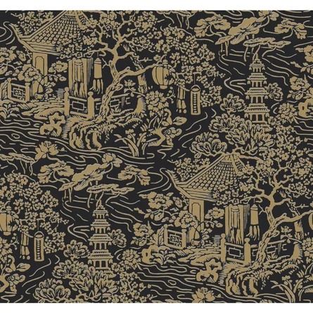 York Wallcoverings Chinoiserie 27' L x 27" W Wallpaper Roll | Wayfair Gold Chinoiserie Wallpaper, Downstairs Wc, Wc Ideas, Sand Wallpaper, Tapete Gold, Luxurious Wallpaper, York Wallpaper, Chinoiserie Wallpaper, Tea Culture