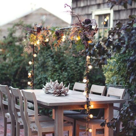 Over-the-Table Rod - Terrain Over The Table Rod, Table Extensible, Outdoor Garden Furniture, Nature Decor, Decoration Table, Dinner Table, The Table, String Lights, Outdoor Table