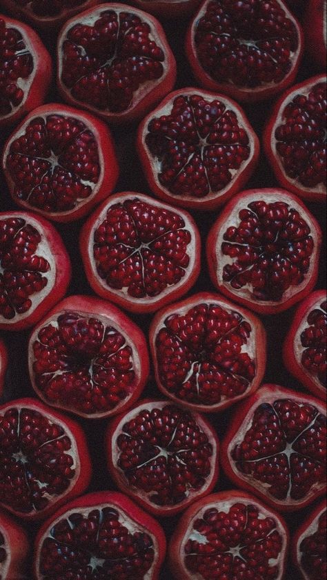 Pomegranate Aesthetic Dark Wallpaper, Pomegranate Aesthetic Wallpaper, Food Wallpaper Iphone, Fruit Background, Ipad Background, Fruit Wallpaper, Fruit Photography, Wallpaper Pastel, Red Wallpaper