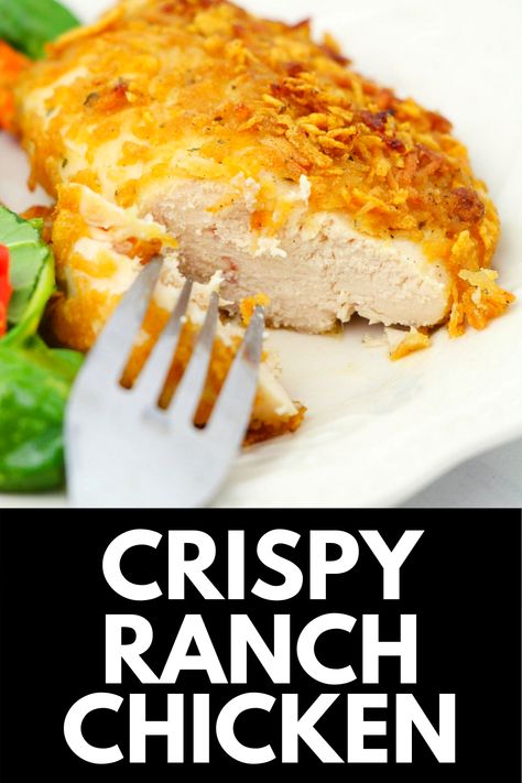 Breaded Ranch Chicken, Crispy Ranch Chicken, Ranch Chicken Recipe, Ranch Seasoning Recipes, Oven Fried Chicken Recipes, Chicken Tacos Recipe, Baked Ranch Chicken, Ranch Chicken Recipes, Baked Chicken Tenders