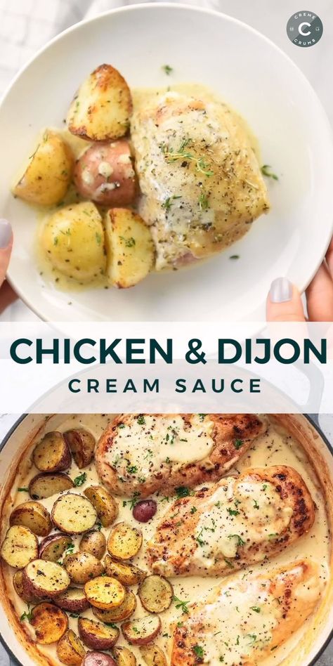 Chicken And Potatoes With Dijon Cream Sauce [Video] | Health dinner recipes, Easy chicken dinner recipes, Mexican food recipes authentic Keto Pancakes Coconut Flour, Dijon Cream Sauce, Sauce Video, Easy Chicken Dinner, Italian Seasonings, Chicken And Potatoes, Easy Chicken Dinner Recipes, Health Dinner, Healthy Recipe Videos