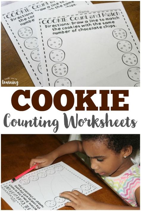 Help preschoolers practice counting to 10 with these fun cookie counting worksheets for preschool! via @lookwerelearn Cookie Counting, The Doorbell Rang, Preschool Freebies, Free Printable Math Worksheets, Free Homeschool Printables, Morning Tubs, Printable Lesson Plans, Elementary Learning, Math Activities For Kids