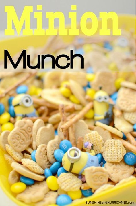 Despicable Me Party, Minion Birthday Party, Movie Snacks, Minion Birthday, Minion Party, Chex Mix, Fun Treats, Snack Mix, Betty Crocker