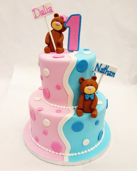 Twin Cakes Ideas Boy And Girl, Birthday Cake Ideas For Boys, 1st Birthday Cake Ideas, Cake Ideas For Boys, 1st Birthday Cake Designs, Birthday Cake Designs, Cake Designs For Boy, Twin Birthday Cakes, Crisco Recipes