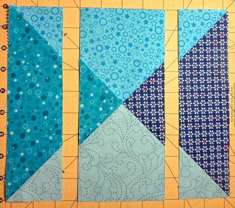 Cut 2½" strips from 2 sides of each block. Brother Innov-ís BQ3050. Free Pattern. Beginner Quilt Patterns Free, Disappearing Blocks, Quarter Square Triangles, Half Square Triangle Quilts Pattern, Triangle Quilt Pattern, Quilt Blocks Easy, Layer Cake Quilts, Quick Quilt, Half Square Triangle Quilts