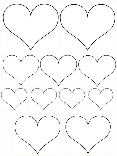 Heart Outline, Heart Template, Saint Valentine, St Valentin, Mothers Day Crafts, Valentine Day Crafts, Small Heart, Valentine Crafts, Big Heart