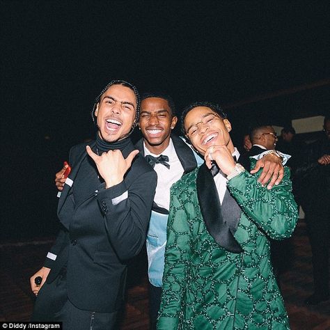 'Legacy Legacy Legacy!!' Diddy posted a shot of his three sons - unofficial stepson Quincy, 26, and his biological sons Justin, 24, and Christian, 19 Diddy Son, Quincy Brown, Mens Attire, Black Boys, Black Is Beautiful, Amazing Women, A Team, Black Men, Beautiful People