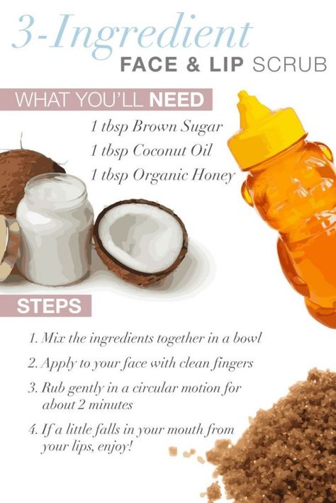 DIY Face Scrub Brown Sugar and Honey Best Exfoliators, Diy Face Scrub, Lip Scrubs, Brown Spots On Face, Combination Skin Type, Skincare Regimen, Diy Scrub, Apply Makeup, Homemade Face Masks