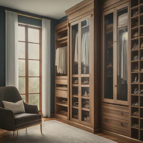 Closet No Doors, Hotel Room Closet, Classic Dressing Room, Walk In Closet Design Ideas, French Colonial Homes, Male Closet, Dressing Aesthetic, Clothes Room, Closet Design Ideas