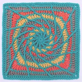 Spiral Crochet, Front Post Double Crochet, Concentric Circles, Granny Squares Pattern, Square Patterns, Crochet Square, Crochet Squares, Crochet Hook Sizes, Unique Crochet