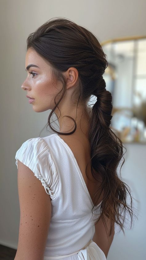 9000+ hair styles, long hair styles, hair color, Trendy and Unique Hairstyle --- Wedding Hair, Girl Hair Woman Romantic Low Ponytail Wedding, Loose Romantic Hairstyles, Simple Ponytail Wedding Hair, Modern Bridesmaid Hair, Ponytail Hairstyles Elegant, Elegant Ponytail Hairstyles Wedding, Romantic Ponytail, Ponytail Hairstyles Wedding, Elegant Ponytail Hairstyles