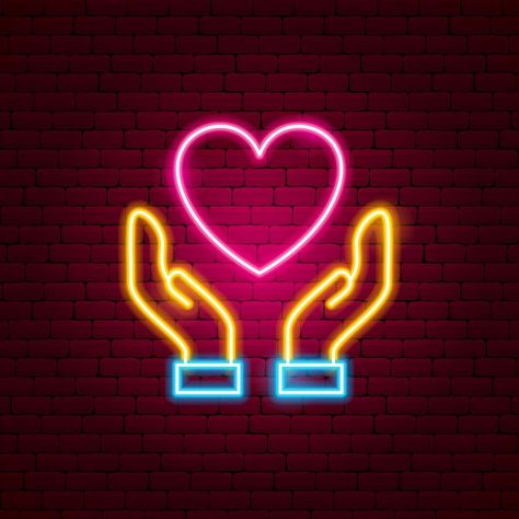 Heart hands neon sign. vector illustrati... | Premium Vector #Freepik #vector #neon-love #heart-light #neon-heart #romantic Crush Confession, Images For Valentines Day, Neon Signs Quotes, Funny Images With Quotes, Logo Design Love, Red Background Images, Music Drawings, Text Logo Design, Neon Sign Bedroom