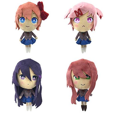 Doki Doki Literature Club DDLC - Plush Figure Set (4-Pack): Sayori, Natsuki, Yuri & Monika Doki Doki Literature Club Doki Doki Literature Club, Cute Games, Doki Doki, Literature Club, Yandere Simulator, Good Smile, Soft Dolls, Anime Figures, Sailor Moon