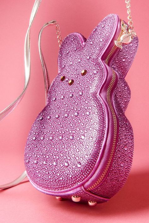 Betsey Johnson x Peeps handbag in bright pink with rhinestones Bunny Silhouette, Rainbow Polka Dots, Betsey Johnson Purses, Bunny Bags, Fierce Women, Sparkling Eyes, Popular Handbags, Dress Up Dolls, Easter Outfit