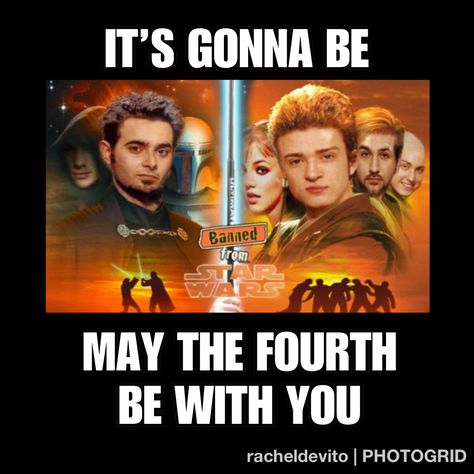 Meme: It’s Gonna Be May the Fourth Be With You - Star Wars - Justin Timberlake - *NSYNC Its Gonna Be Me Nsync, Nsync Lockscreen, Nsync Tearin Up My Heart, Nsync Celebrity Album Cover, Justin Timberlake Nsync, Nsync I Want You Back, May The Fourth Be With You, May The Fourth, In Sync