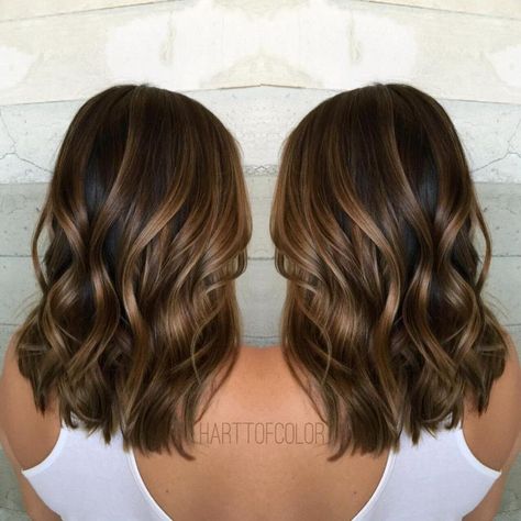 Shiny Walnut Brown Balayage Hair Boliage Hair, Brown Balayage Hair, Brown Hair With Caramel Highlights, Caramel Highlights, Brown Hair Balayage, Brown Balayage, Highlights Brown Hair, Brown Highlights, Balayage Brunette