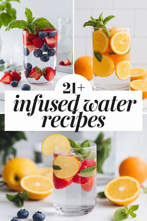 Quench your thirst with fun infused water recipes that will brighten your day! Enjoy fruity flavors like strawberry and mint or zesty combinations with lemon and cucumber. Perfect for staying hydrated and feeling fresh. These tasty drinks are easy to make and great for summer picnics or everyday hydration! Strawberry And Cucumber Water, Natural Water Flavoring Recipes, Healthy Refresher Drinks, Fruit Infused Water Recipes For Parties, Healthy Drinks Aesthetic, Water Infused Recipes, Water Flavor Ideas, Refresher Drinks, Fruit Flavored Water