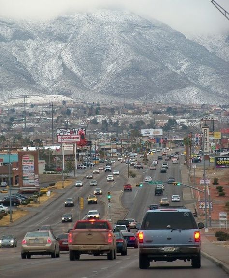 Snow in El Paso, Texas | Mesa Street Elpaso Texas, Travel Texas, Only In Texas, Texas Places, Texas Towns, Loving Texas, Texas History, West Texas, Sun City