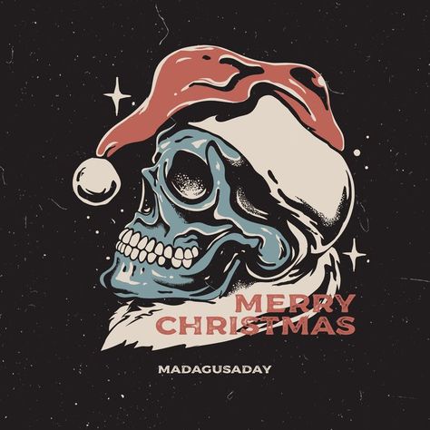 skull santa vintage style Skull Santa, Skull Christmas, Christmas Skull, Concert Poster, Design Artwork, Design Product, Flash Tattoo, Halloween Ideas, Vintage Tshirts