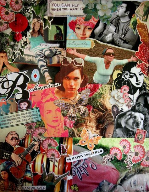 collage art: with magazine clippings and photos Kunstjournal Inspiration, File Decoration Ideas, Soul Collage, Family Collage, Paper File, Art Du Collage, Collage Diy, Sketchbook Cover, Collage Book