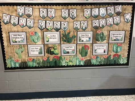 Cactus Bulletin Board for Back to School Bulletin Board Nature Theme, Bulletin Board Succulent, Grass Wall Bulletin Board, Plants Bulletin Board Ideas, Succulent Office Decor, Classroom Cactus Theme, Succulent Bulletin Board Ideas, Agriculture Bulletin Board Ideas, Plant Bulletin Board Ideas