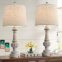 Farmhouse Table Lamps, Bedroom Rustic, Farmhouse Lamps, Traditional Light, Linen Lamp Shades, Rustic Table Lamps, Traditional Table Lamps, Dimmable Table Lamp, Medieval Style