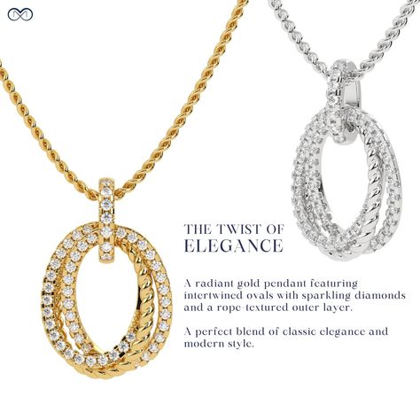 Radiant gold meets playful elegance in this dazzling pendant—diamond-studded ovals entwined and wrapped in a chic rope texture. A timeless charm for any look, day or night. #diamondpendant #diamondjewellery #sparklinfdiamonds #ovalshapependant #pendants #whitegoldpendant #yellowgoldpendant #goldanddiamond #finejewellery #finediamondjewellery #brilliance #elegantjewellery [ Pendant, Diamond pendant, Fine diamond jewellery, Luxury jewellery, Modern jewellery ] Rope Texture, Jewellery Luxury, Modern Jewellery, Pendant Diamond, Fine Diamond Jewelry, Luxury Jewellery, Yellow Gold Pendants, Diamond Jewellery, Sparkle Diamonds